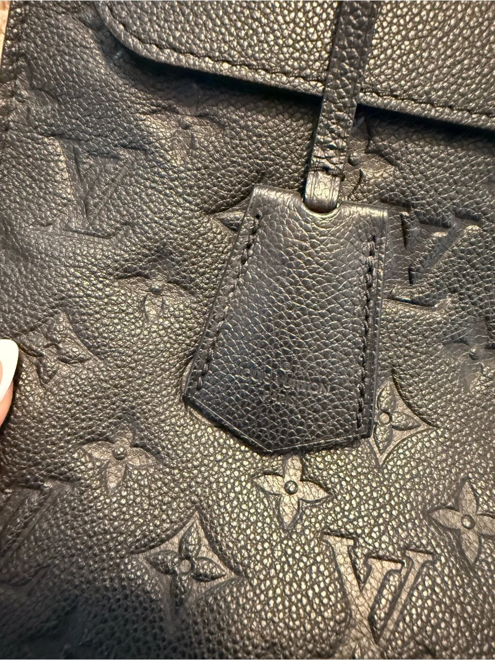 Louis Vuitton Onthego PM Black Monogram Empreinte Embossed Leather Tote